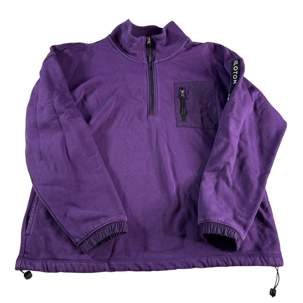 Peloton Quarter Zip Pullover Sweatshirt Women’s M Purple Logo Athletic Top
